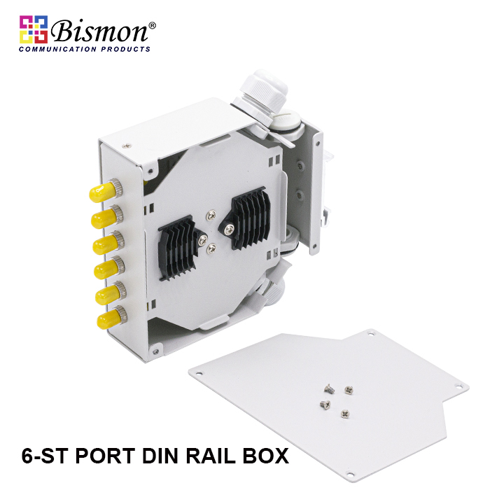 DIN-Rail-6-Core-ST-Wall-Box-fiber-optic-cable-ST-Adapter-Single-Mode